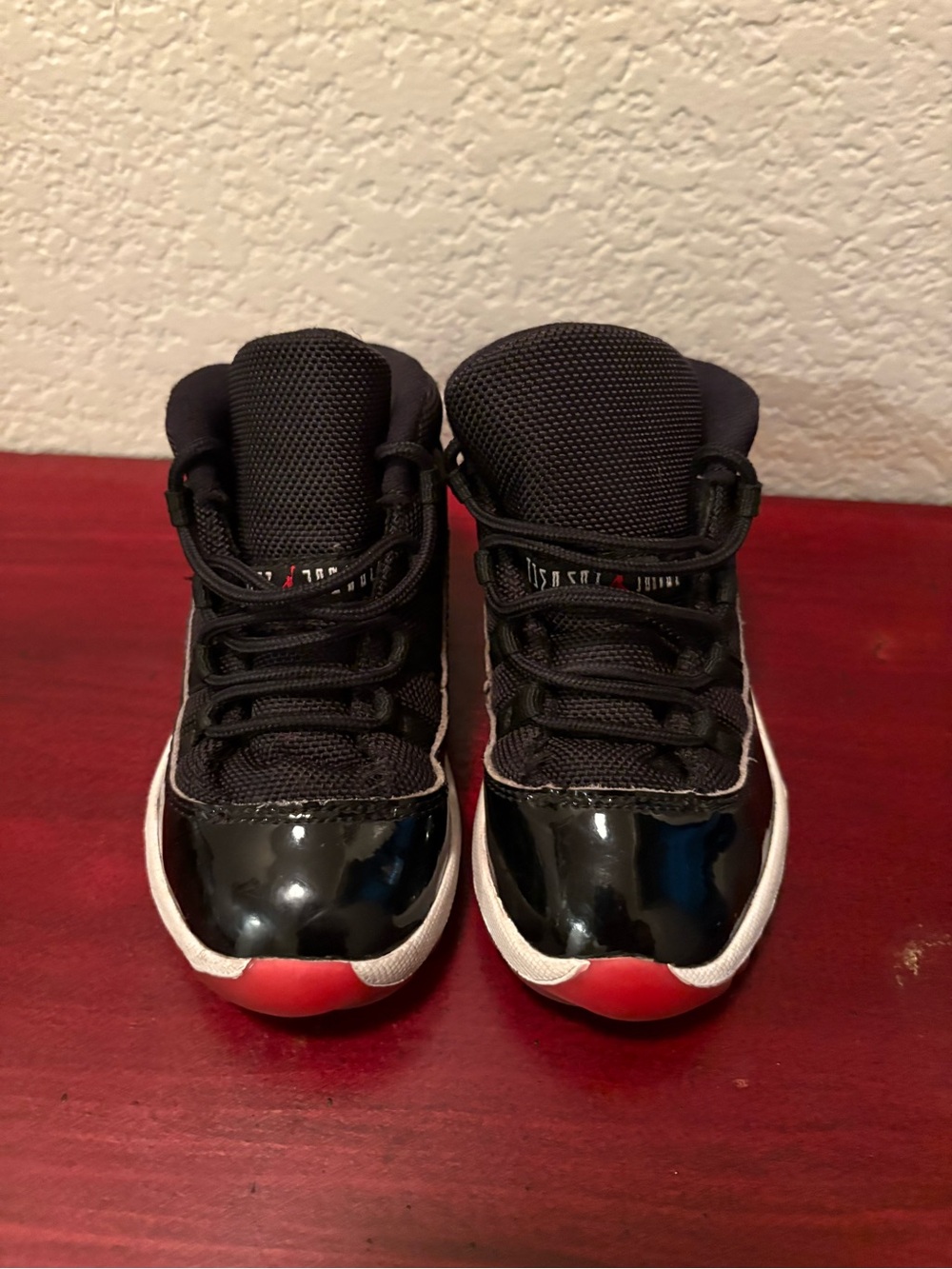 Jordan Kids Black, Red and White Retro Basketball Sneakers